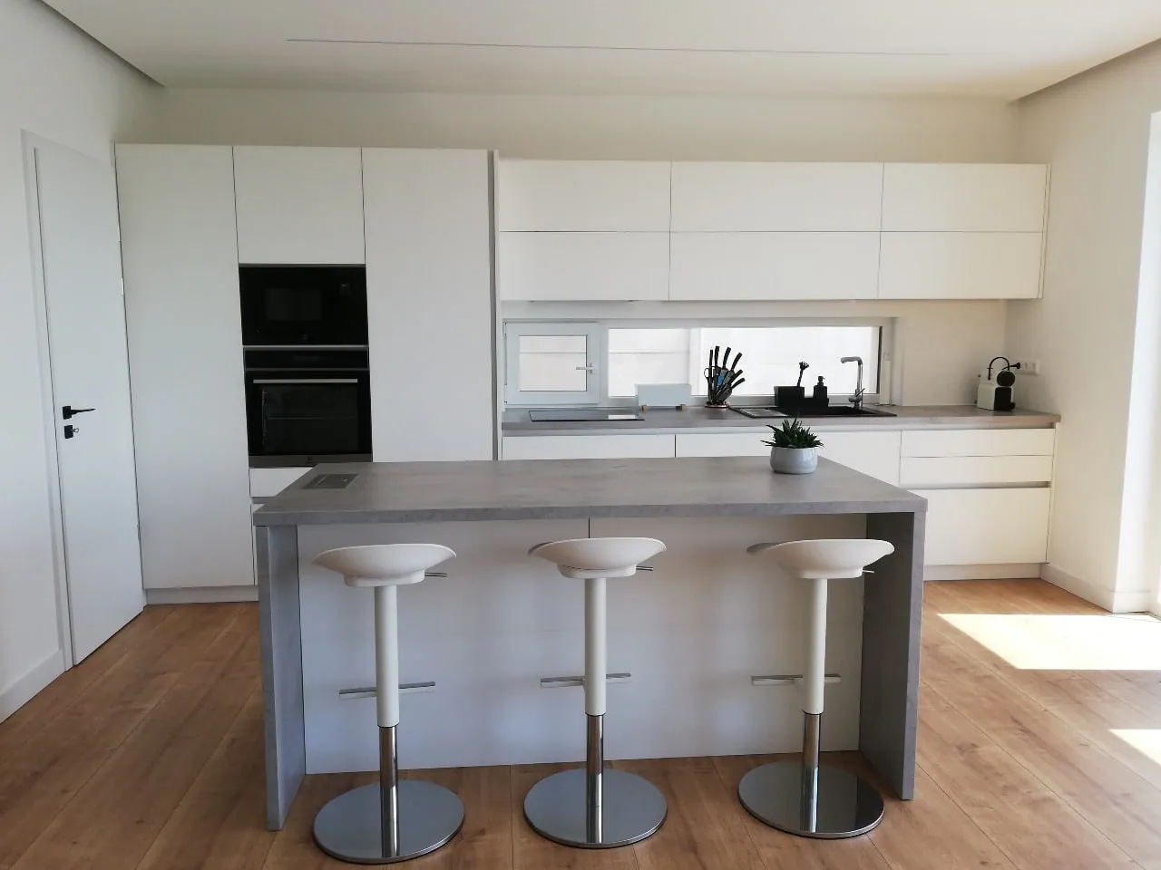 Modern, clean-lined kitchen