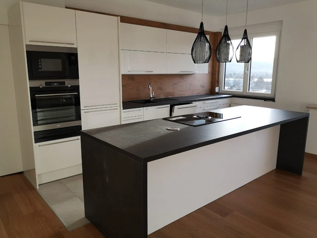 Modern, clean-lined kitchen