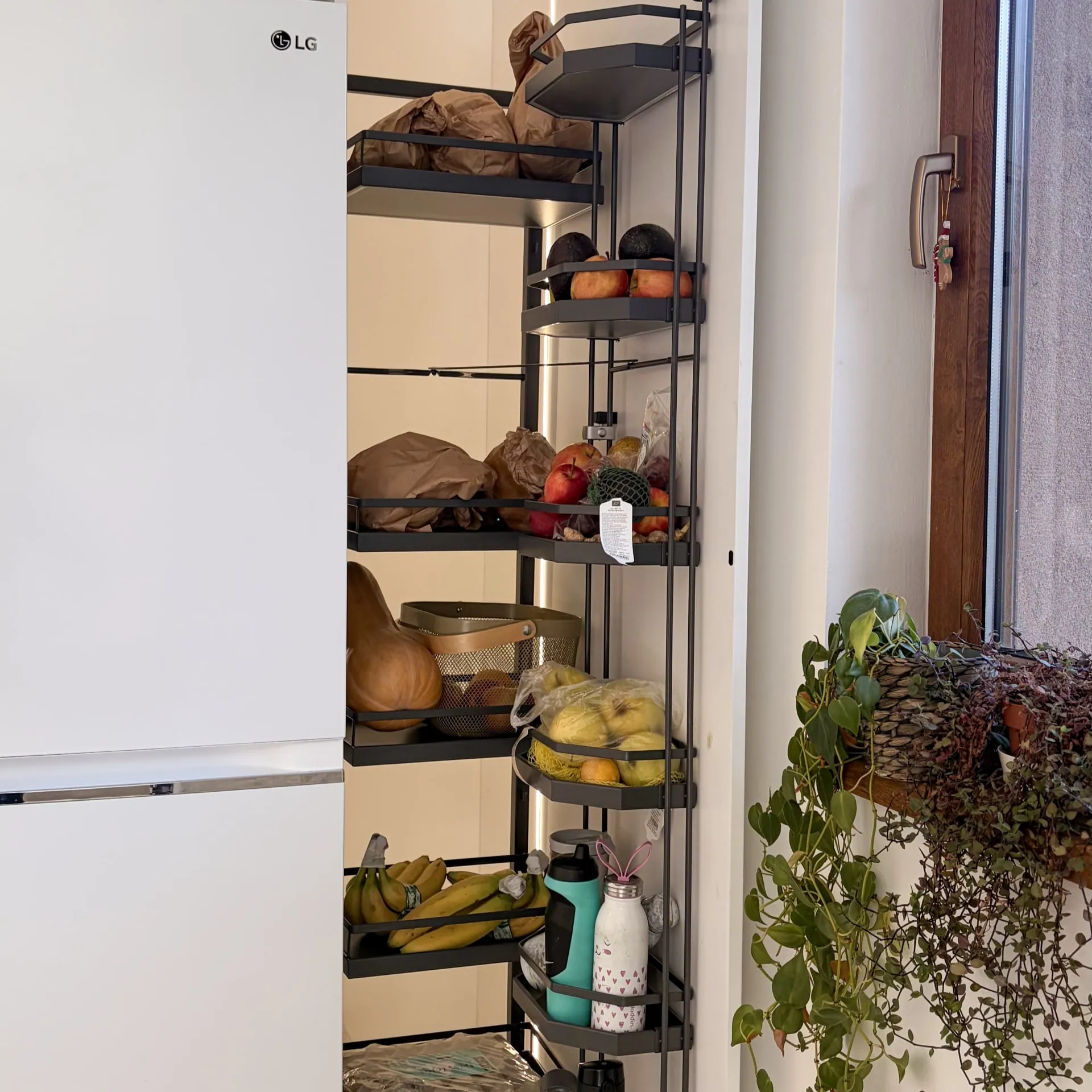 Hidden pull-out larder