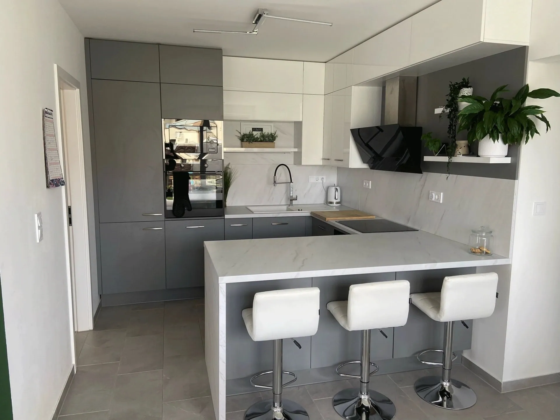 Modern, clean-lined kitchen