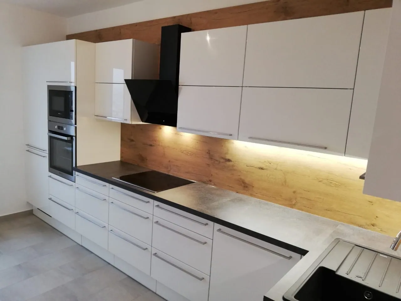 Modern, clean-lined kitchen