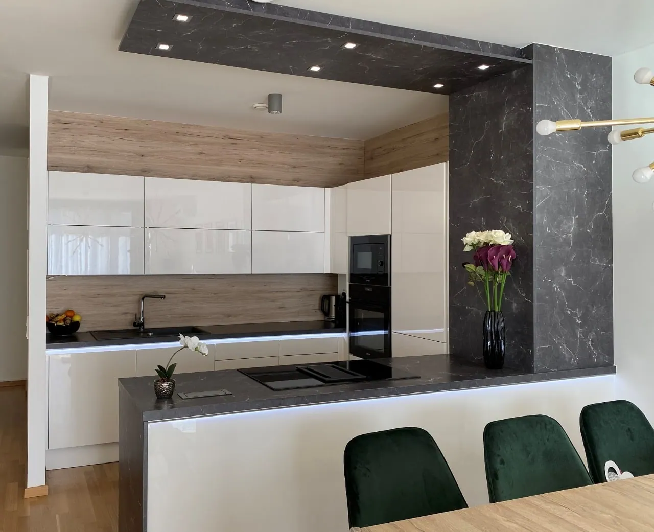 Modern, clean-lined kitchen