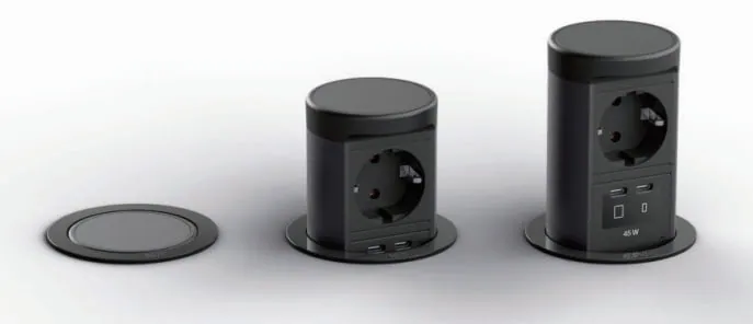Socket recessed into the worktop